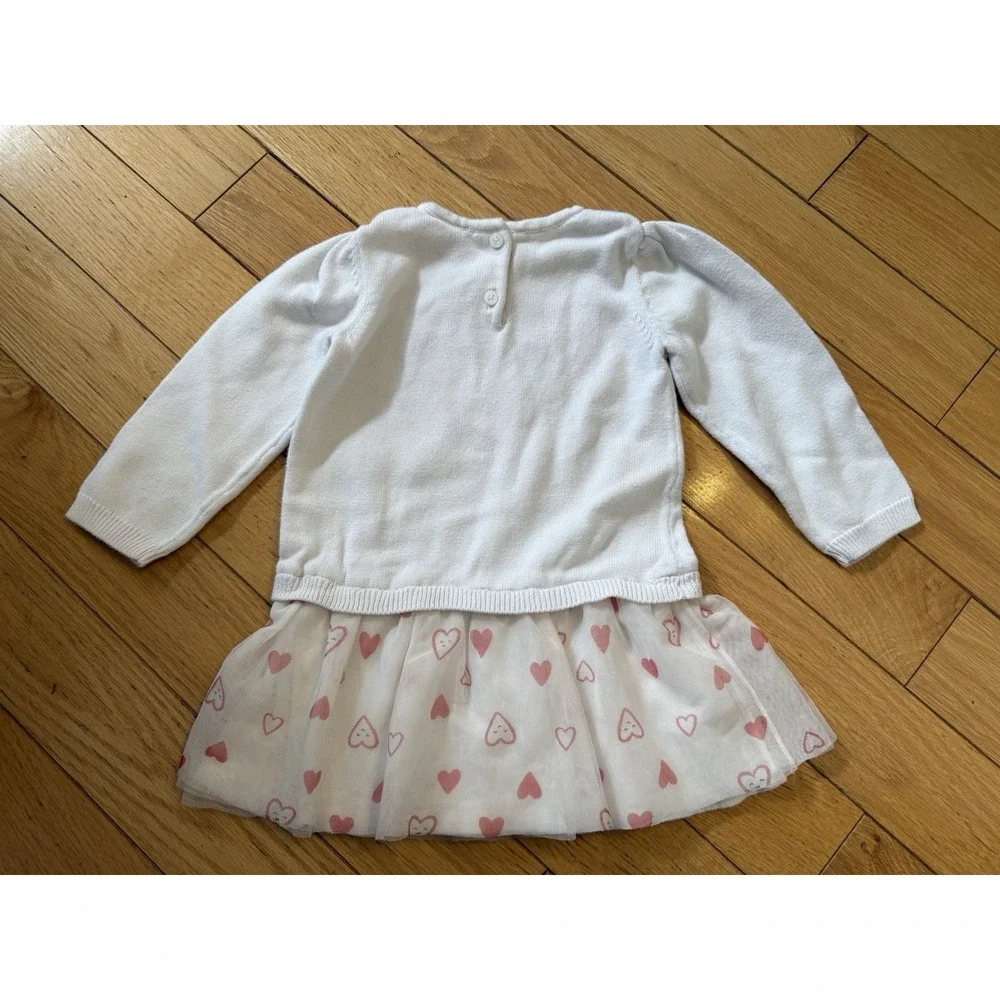 Gymboree Baby 18-24 months Dress Valentine's Day Heart‎ Knit Sweater w/ Tutu